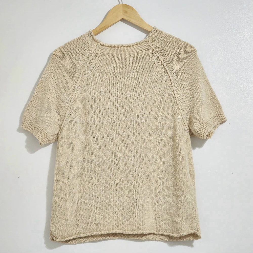 Anthropologie Pilcro Short- Sleeve Graphic Sweater Size M Bohemian Casual Fall - Picture 8 of 9